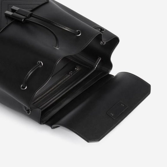JW Drawstring Backpack Black Vegan Leather main image 5
